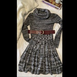 Cozy cowl neck knit dress